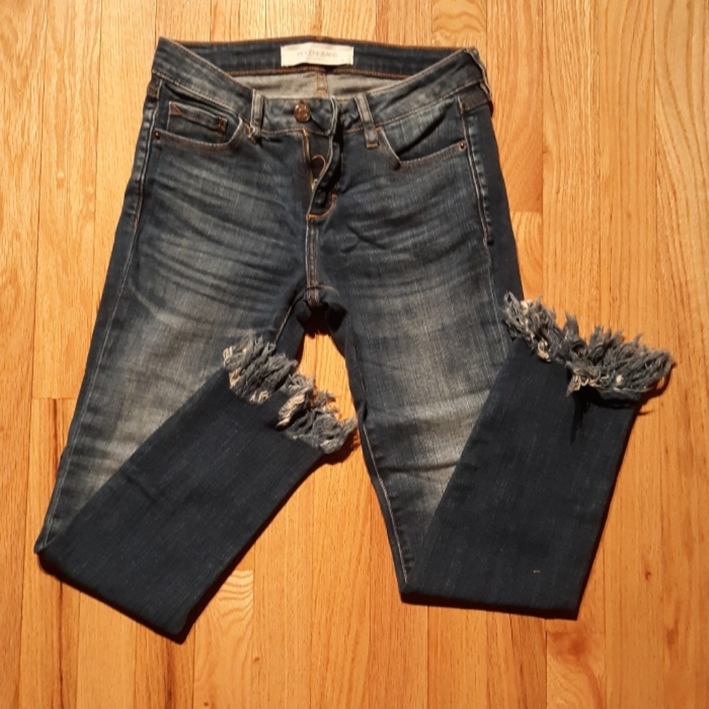 Hidden Jean's cut off frayed blue jeans